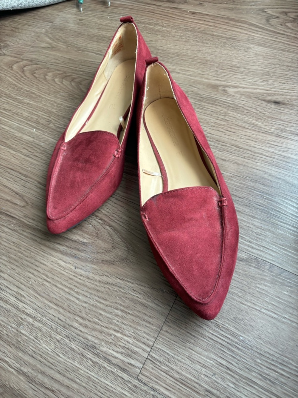 Joe Fresh Burgundy Pointed Suede Loafers